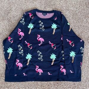 Like New Studio Park Christmas Holiday Vacation Navy Blue Sweater